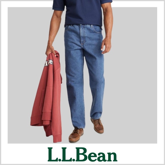 Men's L.L. Bean Natural Fit Hidden Comfort Jeans | Blue | Sz: 35 x 28 - Picture 1 of 13